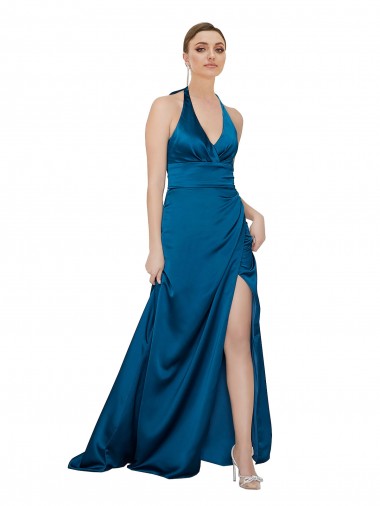 Silk like Satin A-Line Long Sleeveless Open Back Formal Evening Gown / Prom Dress / Bridesmaid Dress Barrie