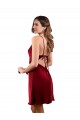 Silk like Satin Sheath Midi Length Sleeveless Criss Cross Open Back Formal Evening Gown / Prom Dress / Bridesmaid Dress Barrie