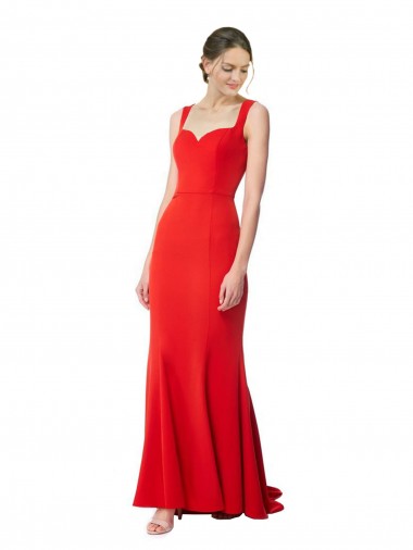 Stretch Crepe Mermaid Long Red Formal Evening Gown / Prom Dress / Bridesmaid Dress Barrie