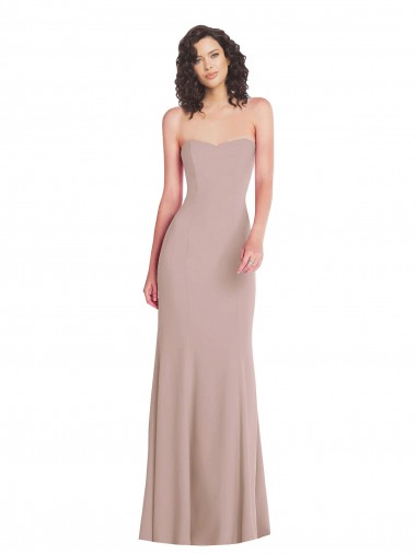 Stretch Crepe Mermaid Long Sleeveless Dusty Pink Formal Dress / Bridesmaid Dress Barrie